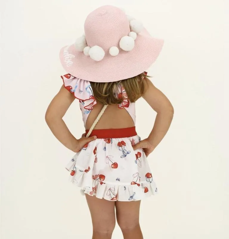 Girls White Cherry Sarong