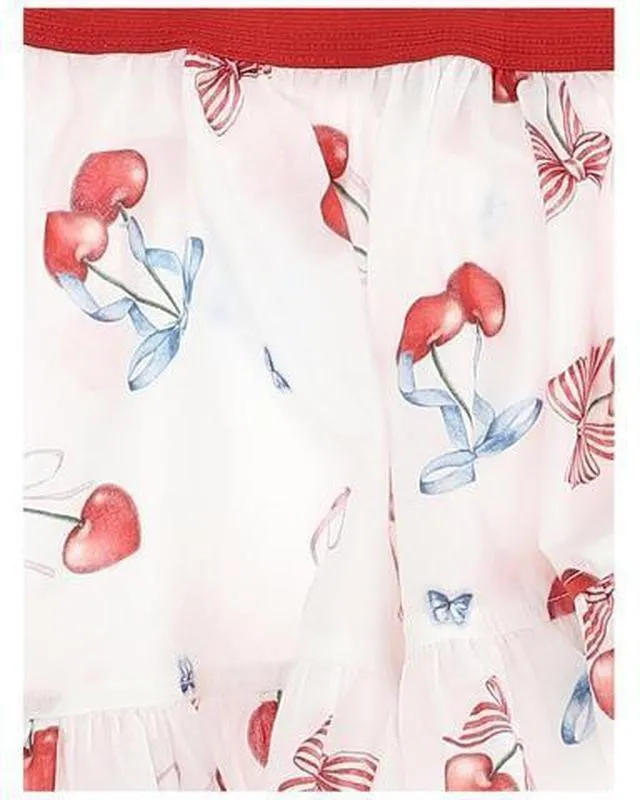 Girls White Cherry Sarong