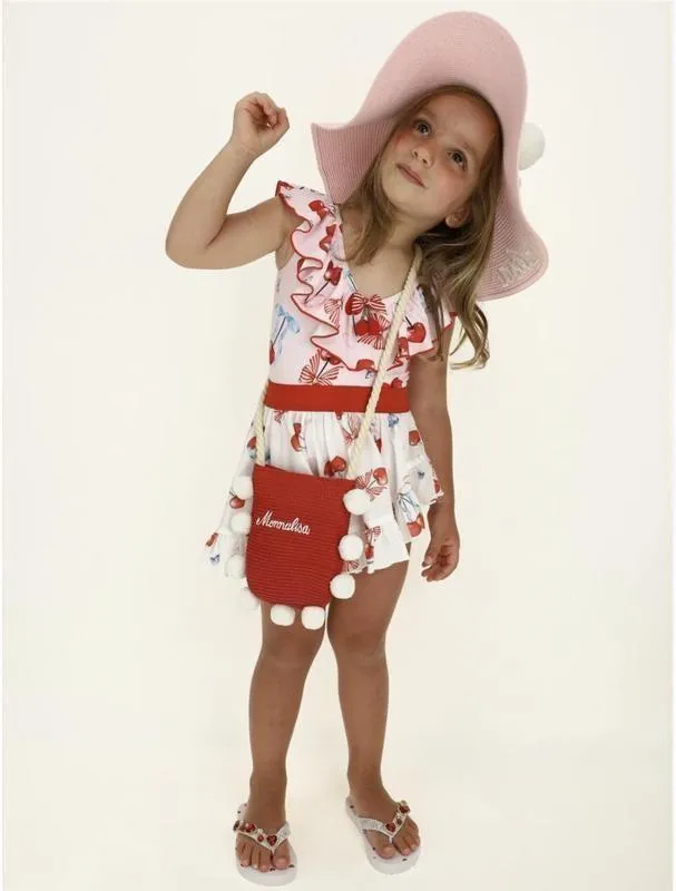 Girls White Cherry Sarong