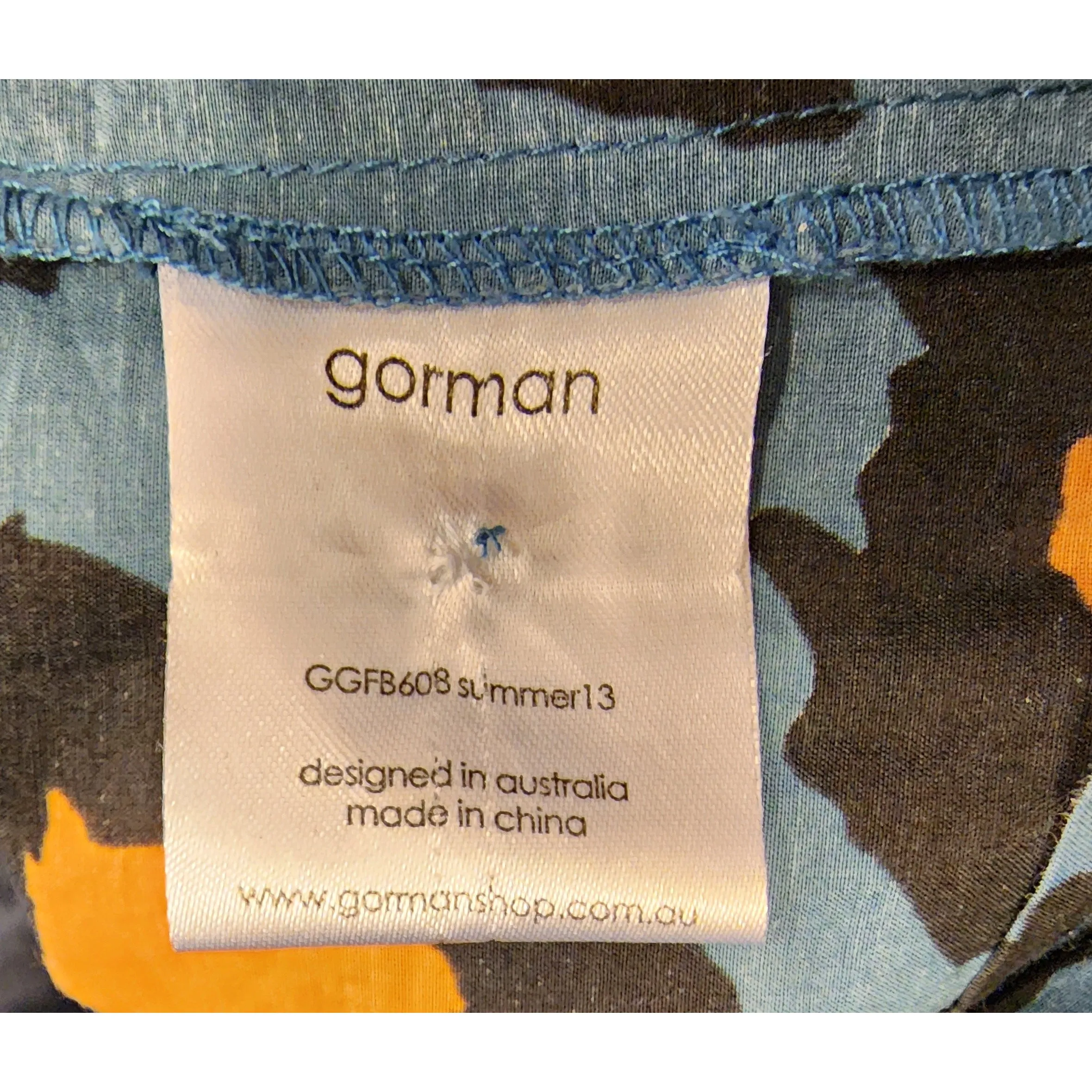 Gorman blue oversize sleeveless shirt top with animal print size 10