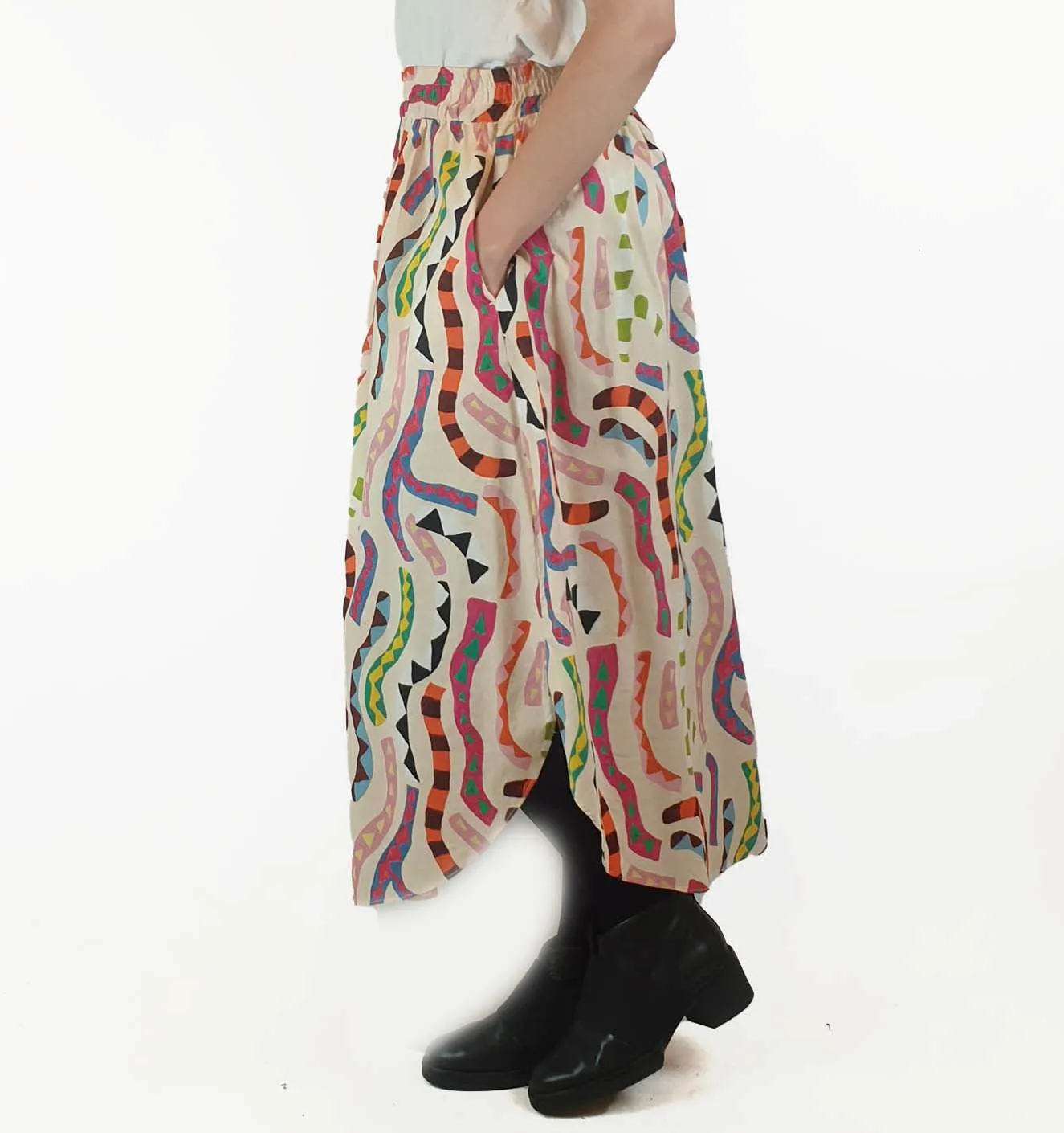 Gorman colourful snake-like print skirt size 10