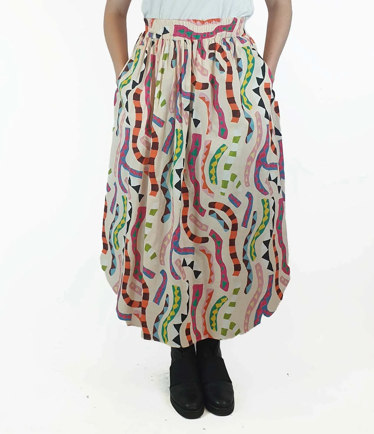 Gorman colourful snake-like print skirt size 10