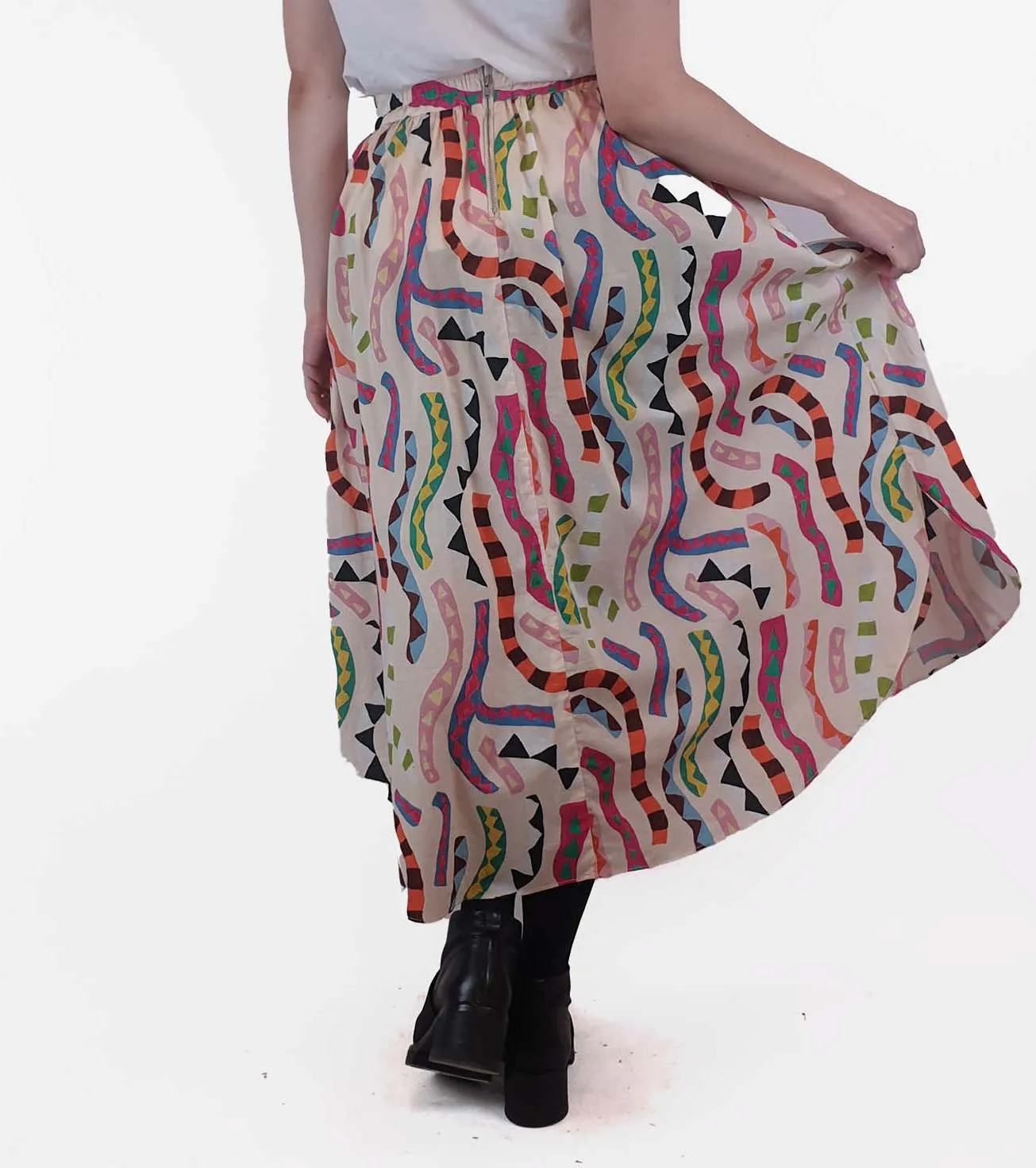Gorman colourful snake-like print skirt size 10