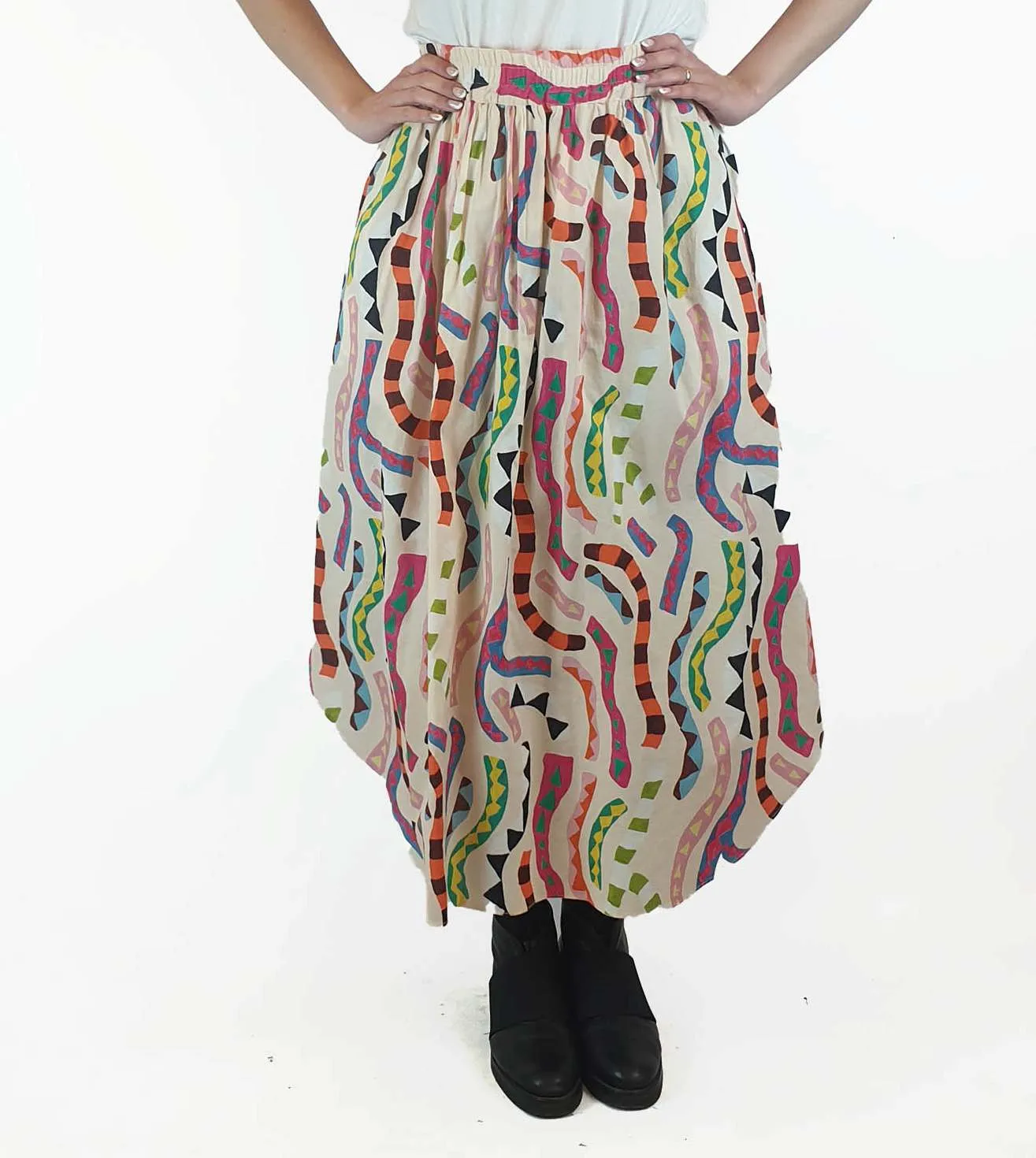 Gorman colourful snake-like print skirt size 10