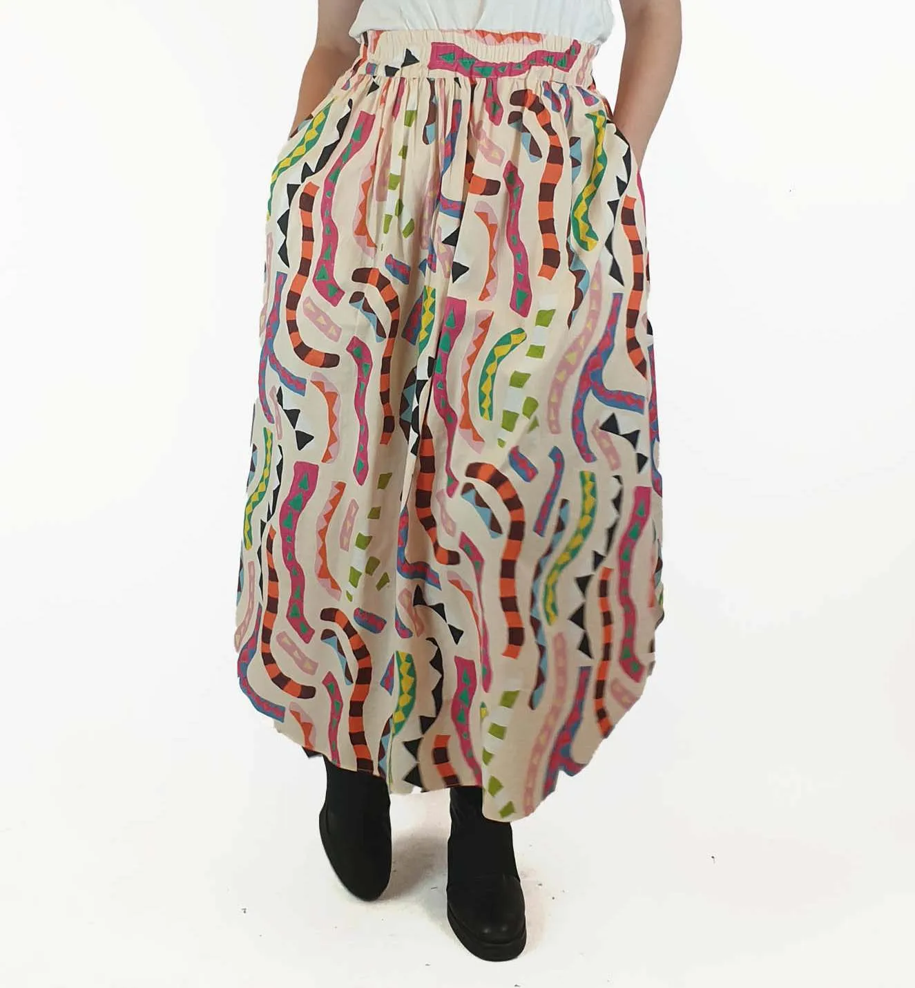 Gorman colourful snake-like print skirt size 10
