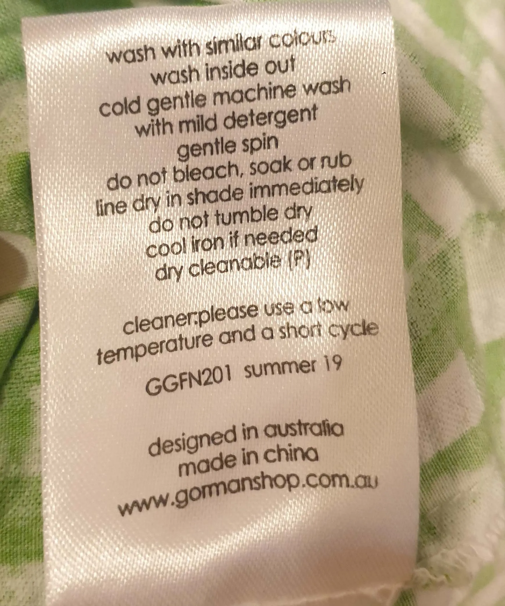 Gorman green and white check sleevless top size 10