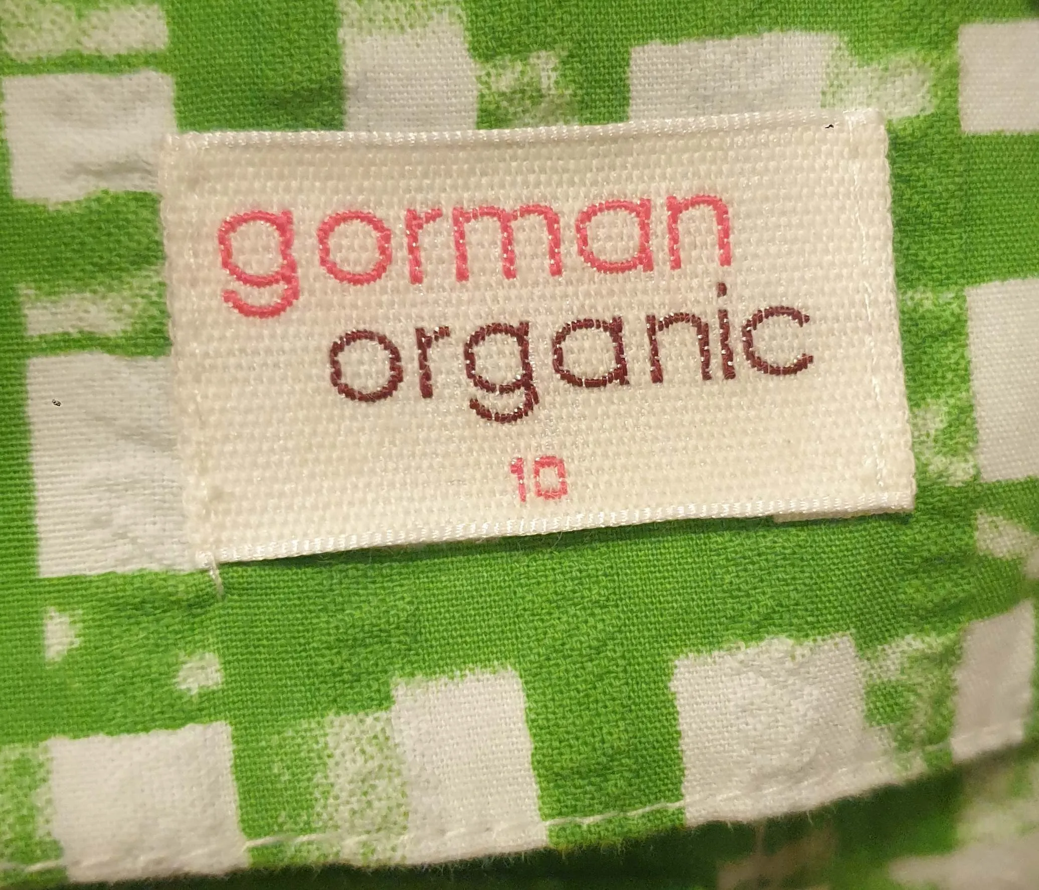 Gorman green and white check sleevless top size 10