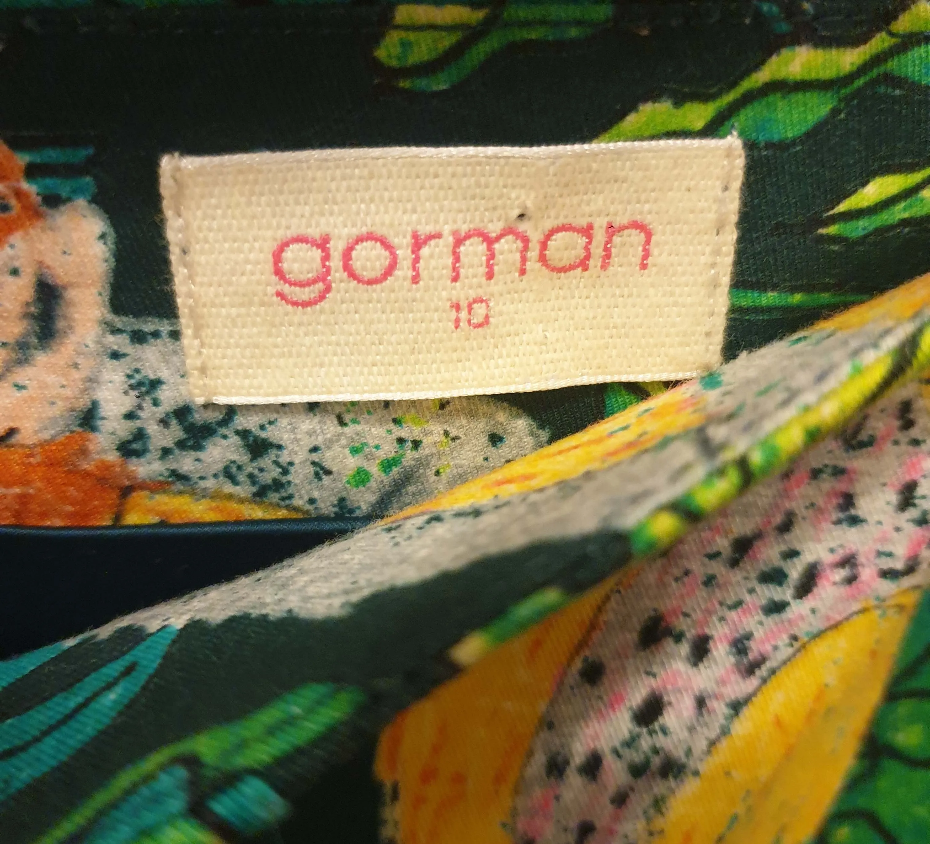 Gorman monkey and jungle print mini skirt size 10