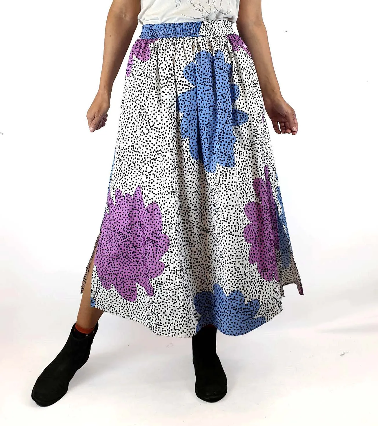 Gorman spotty print cotton feel long skirt size 8