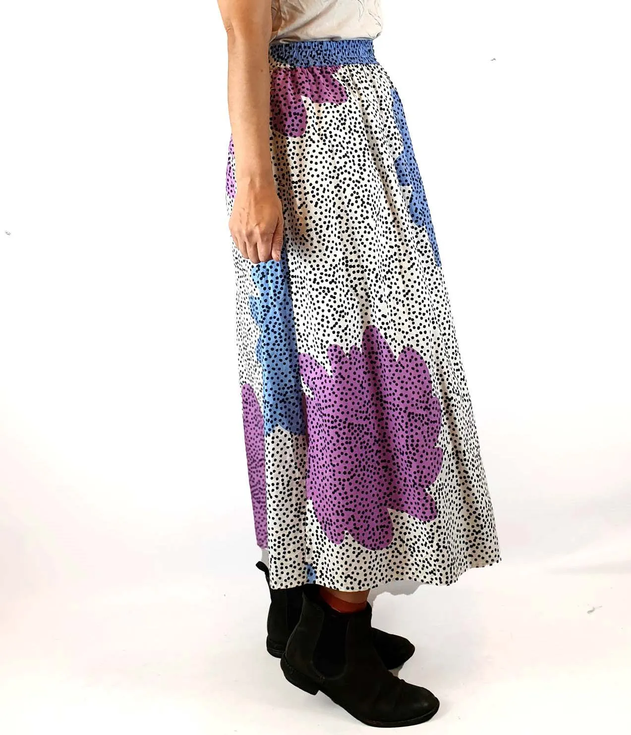 Gorman spotty print cotton feel long skirt size 8