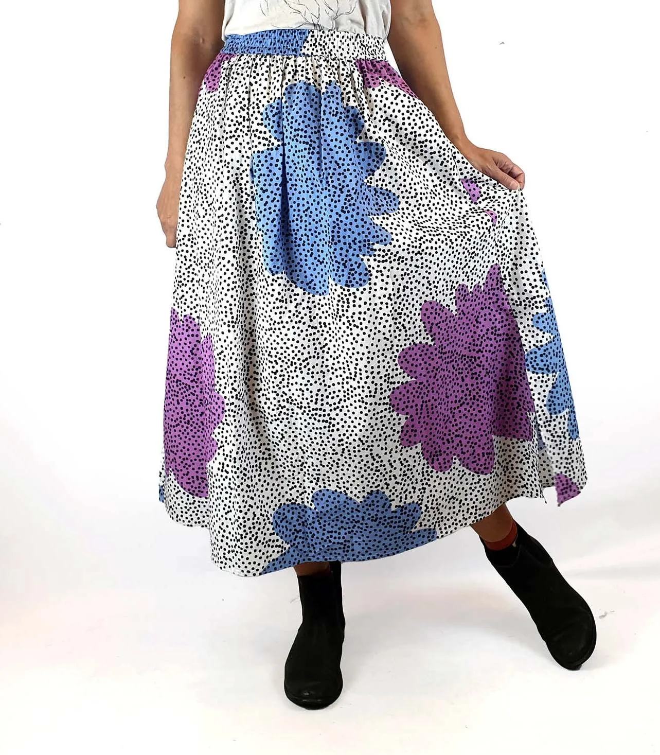 Gorman spotty print cotton feel long skirt size 8