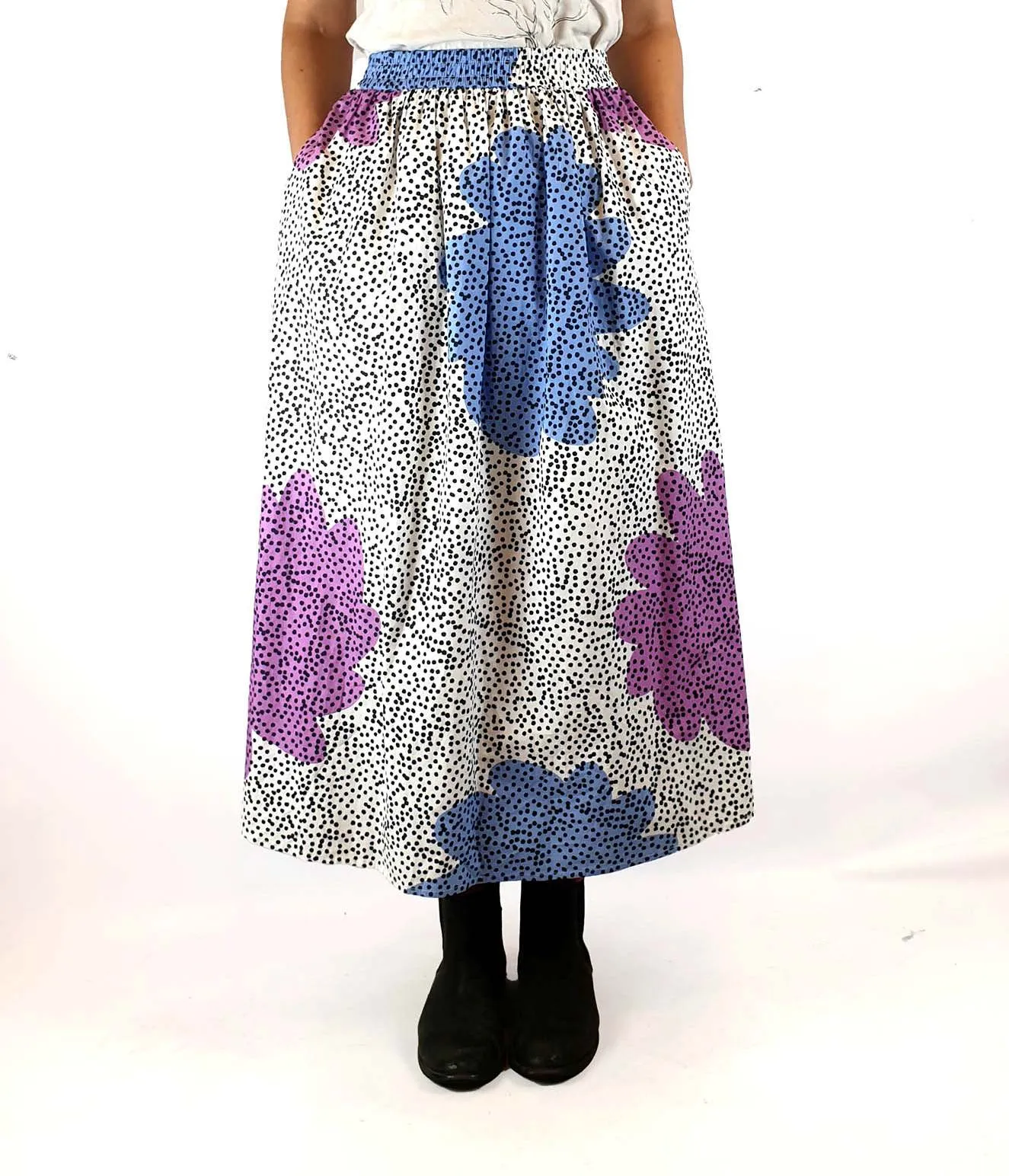 Gorman spotty print cotton feel long skirt size 8