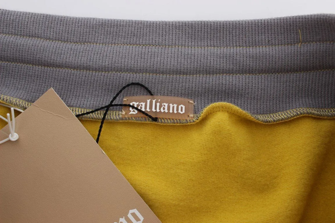 Gray Yellow Stretch Mini Skirt