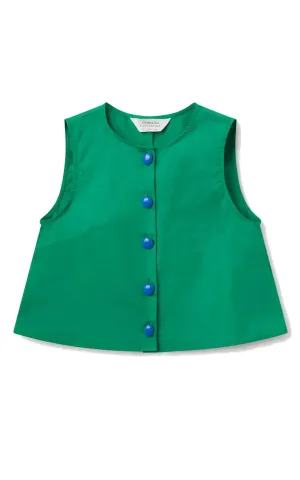 Green Buttoned Sleeveless Top