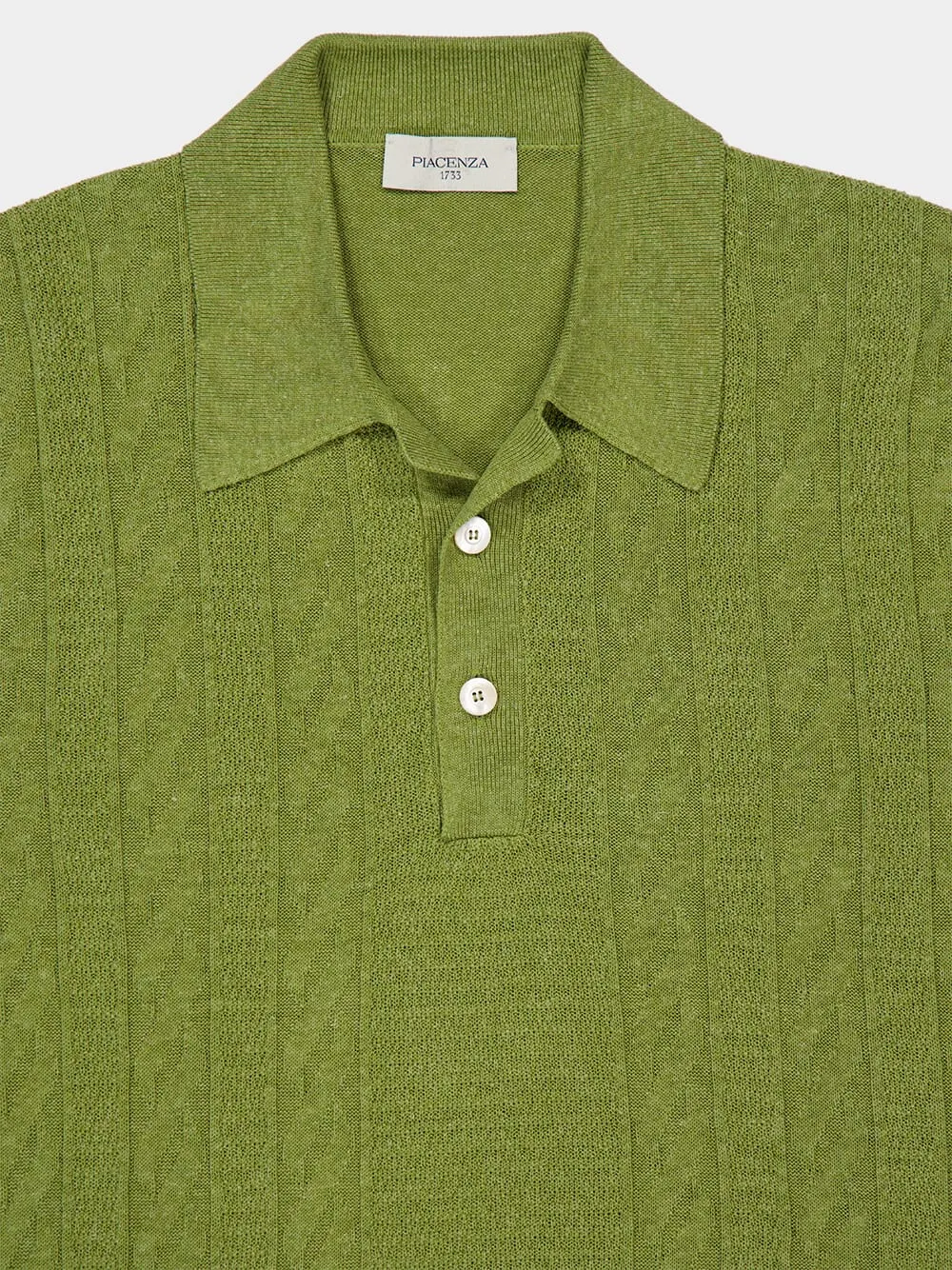 Green Silk-Linen Polo Shirt