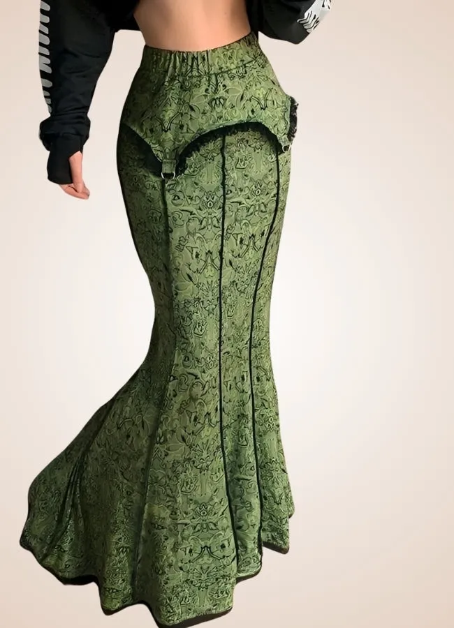 Green Steampunk Victorian Skirt