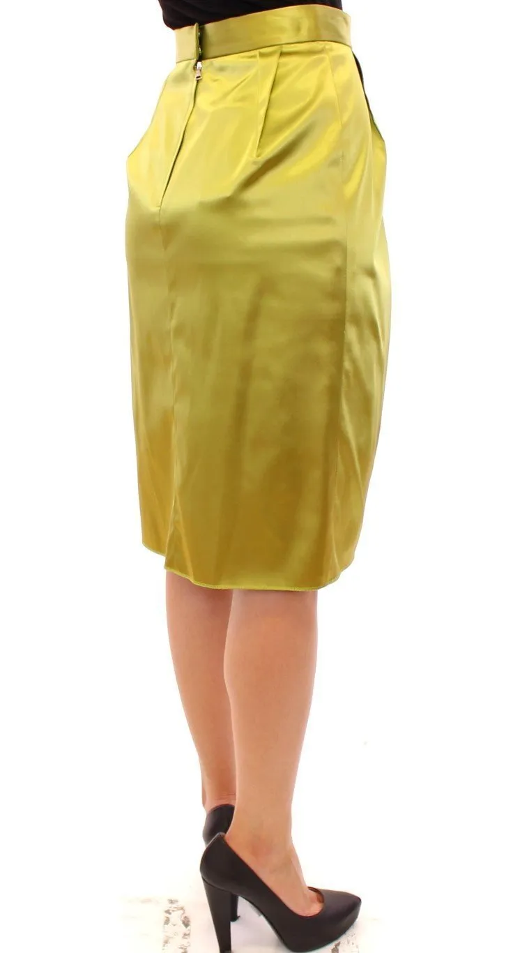 Green Stretch Knee High Pencil Skirt