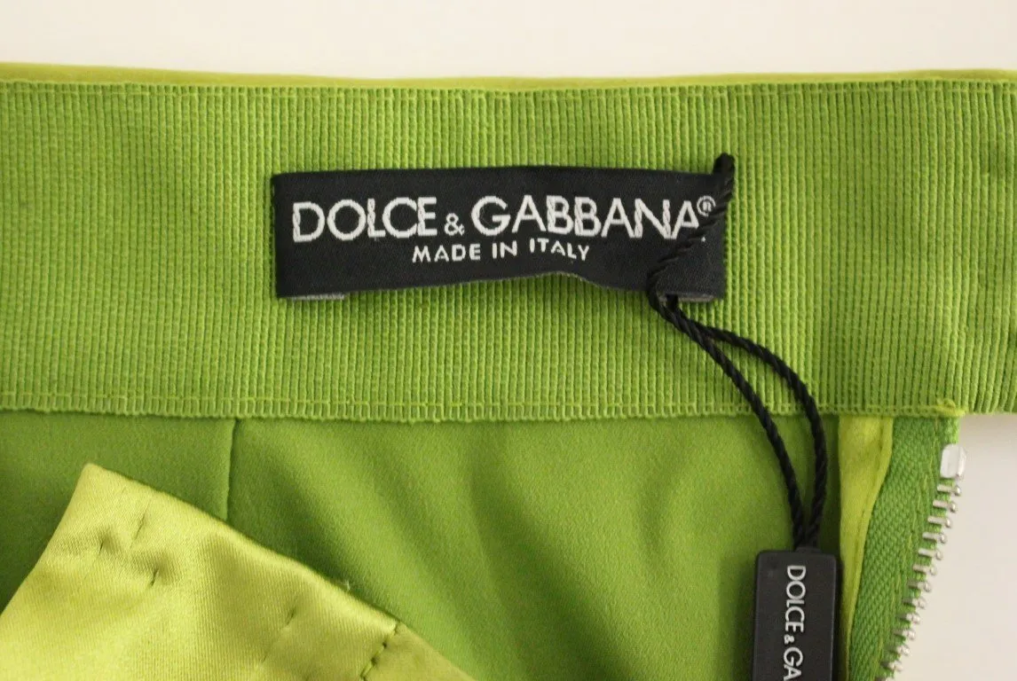 Green Stretch Knee High Pencil Skirt