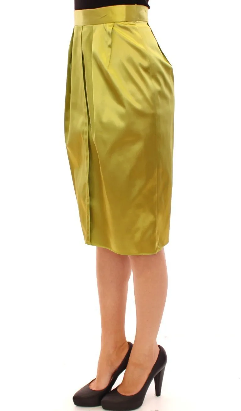 Green Stretch Knee High Pencil Skirt