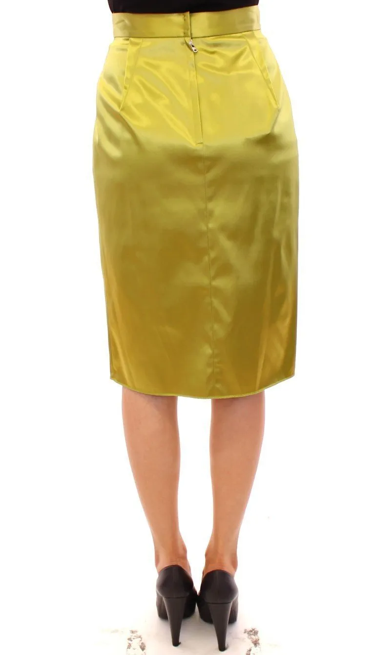 Green Stretch Knee High Pencil Skirt