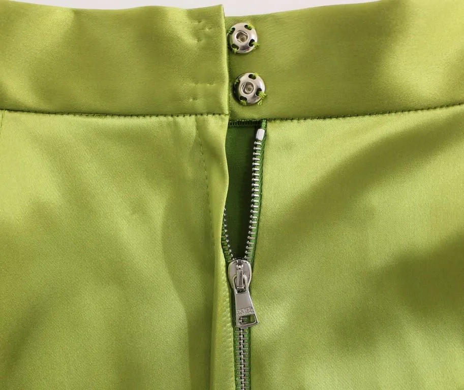 Green Stretch Knee High Pencil Skirt