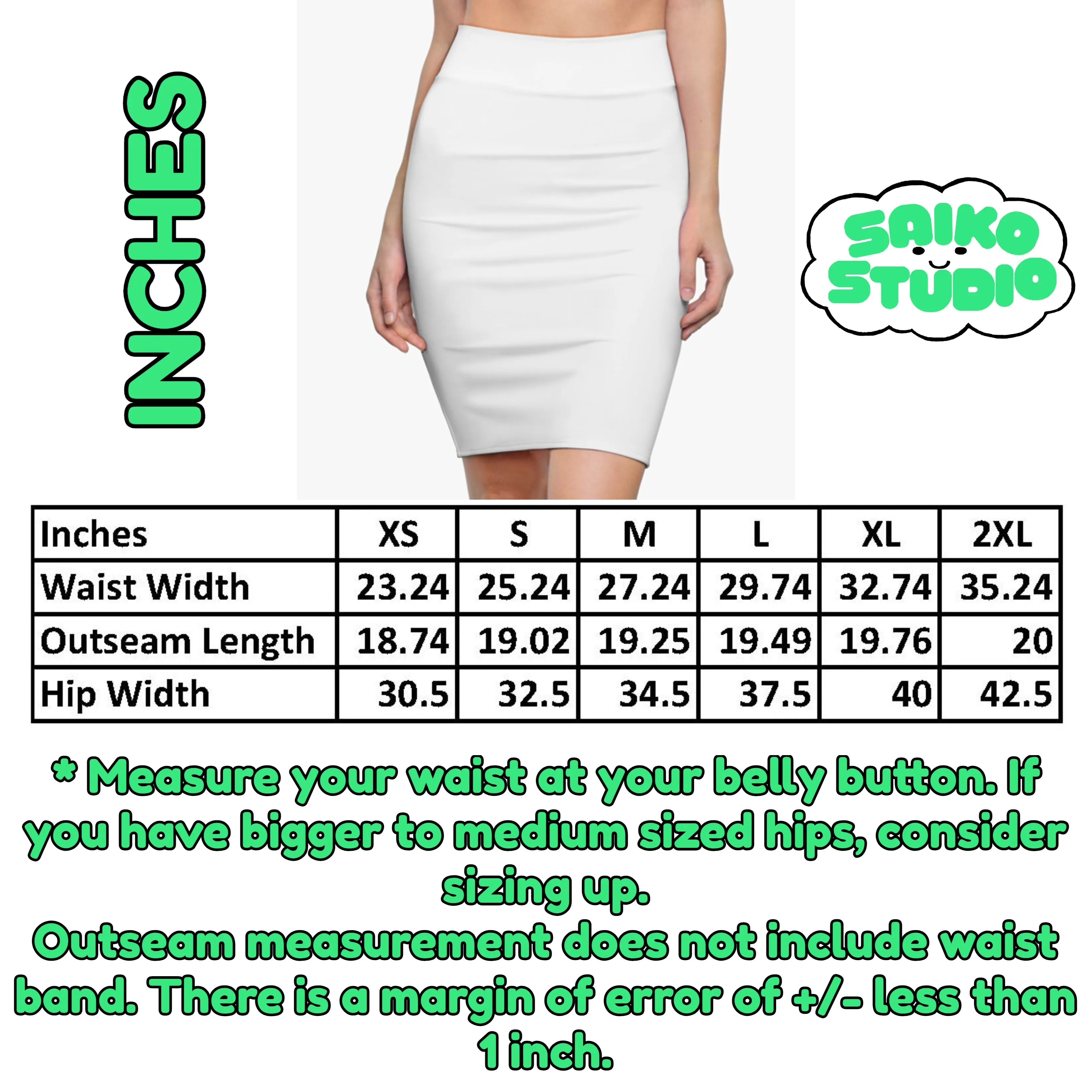 Green White Shamrock St Patricks Day Womens Tight Short Pencil Skirt - Saiko Studio