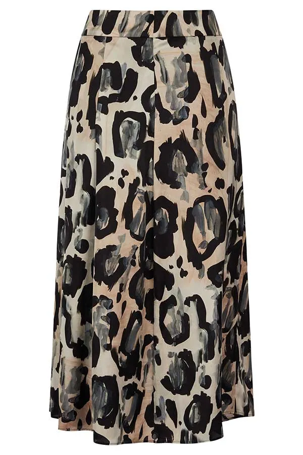 GREY LEOPARD PRINT SKIRT