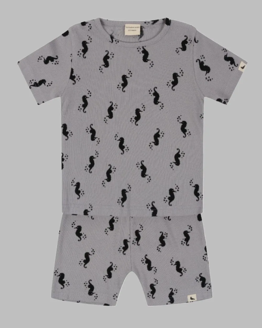 Grey Seahorse Print T-Shirt & Short Set