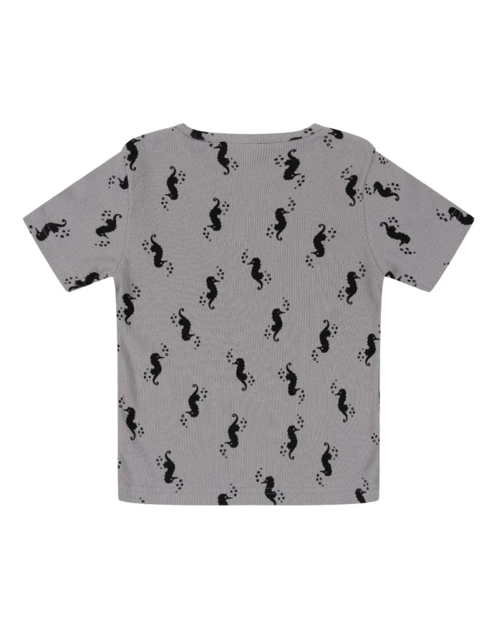 Grey Seahorse Print T-Shirt & Short Set
