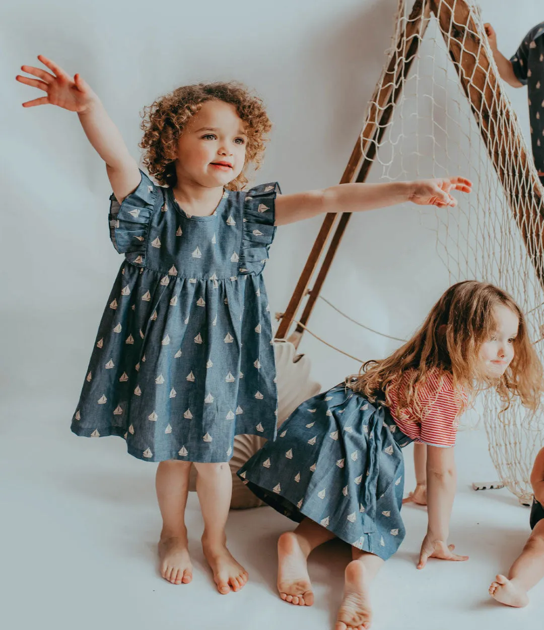Grey Ship Print Dress