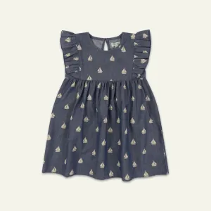 Grey Ship Print Dress