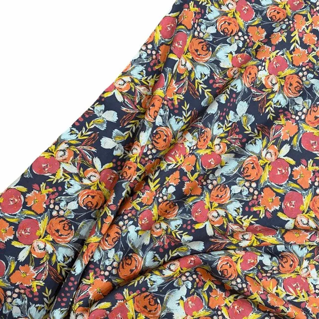 H52 | Art Gallery - Flowerfield Sunset - Rayon (1.95mtr end of bolt)
