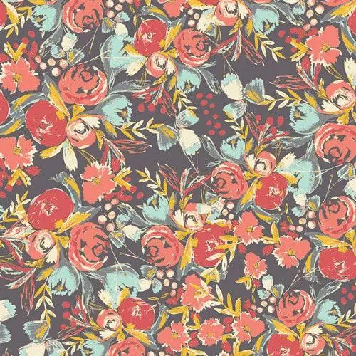 H52 | Art Gallery - Flowerfield Sunset - Rayon (1.95mtr end of bolt)