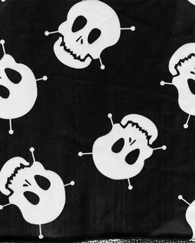 Halloween Skull Print Skirt