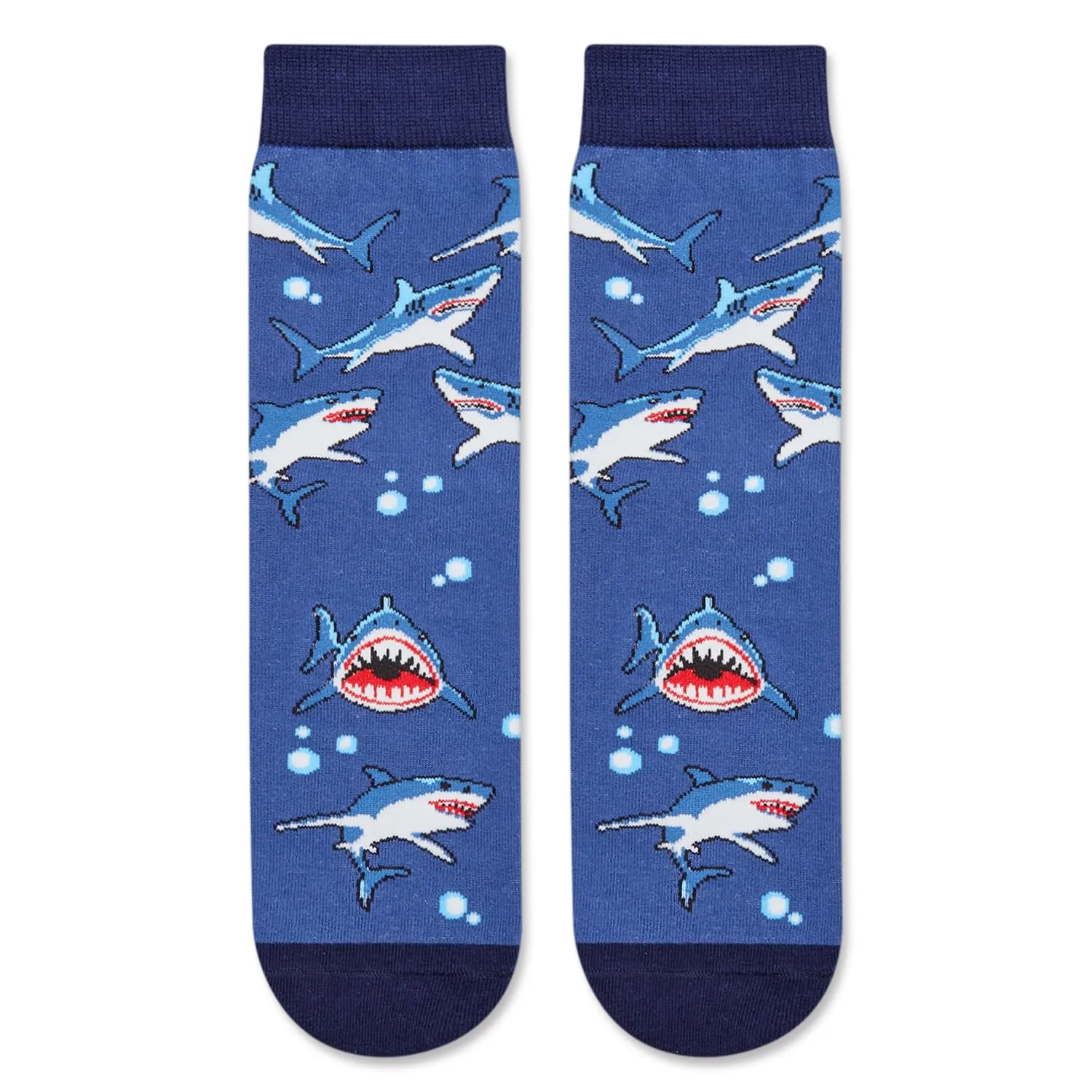 HAPPYPOP Silly Shark Socks for Boys - Funny Shark Gifts Kids 7-9 Years, Novelty Animal Lover Gifts Shark Socks