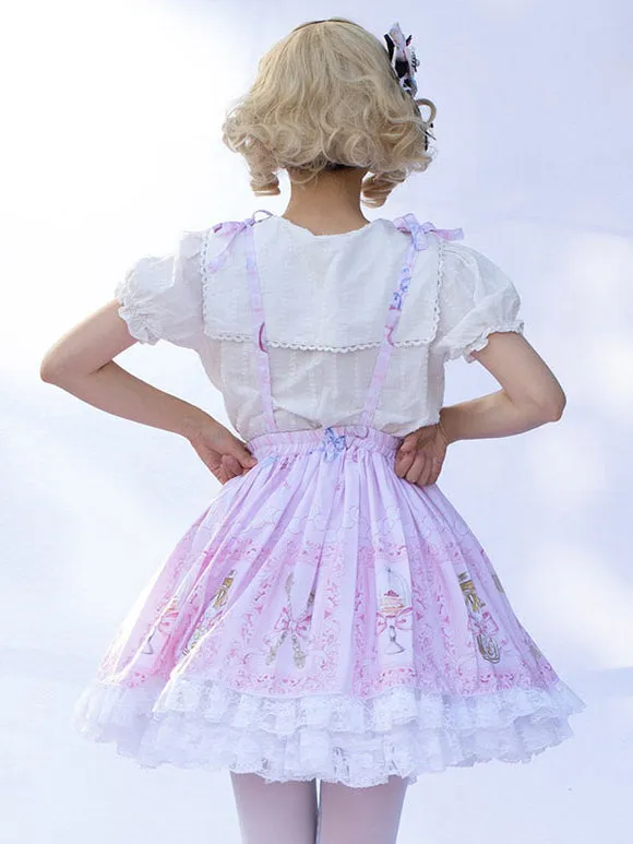 Harajuku Fashion Lolita SK Cardcaptor Sakura   Floral Print As Image Ruffles Lolita Skirts