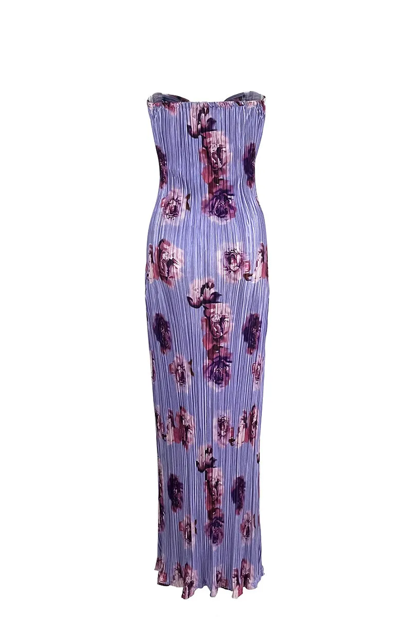 HBQ1244 Floral Bust Knot Maxi Dress