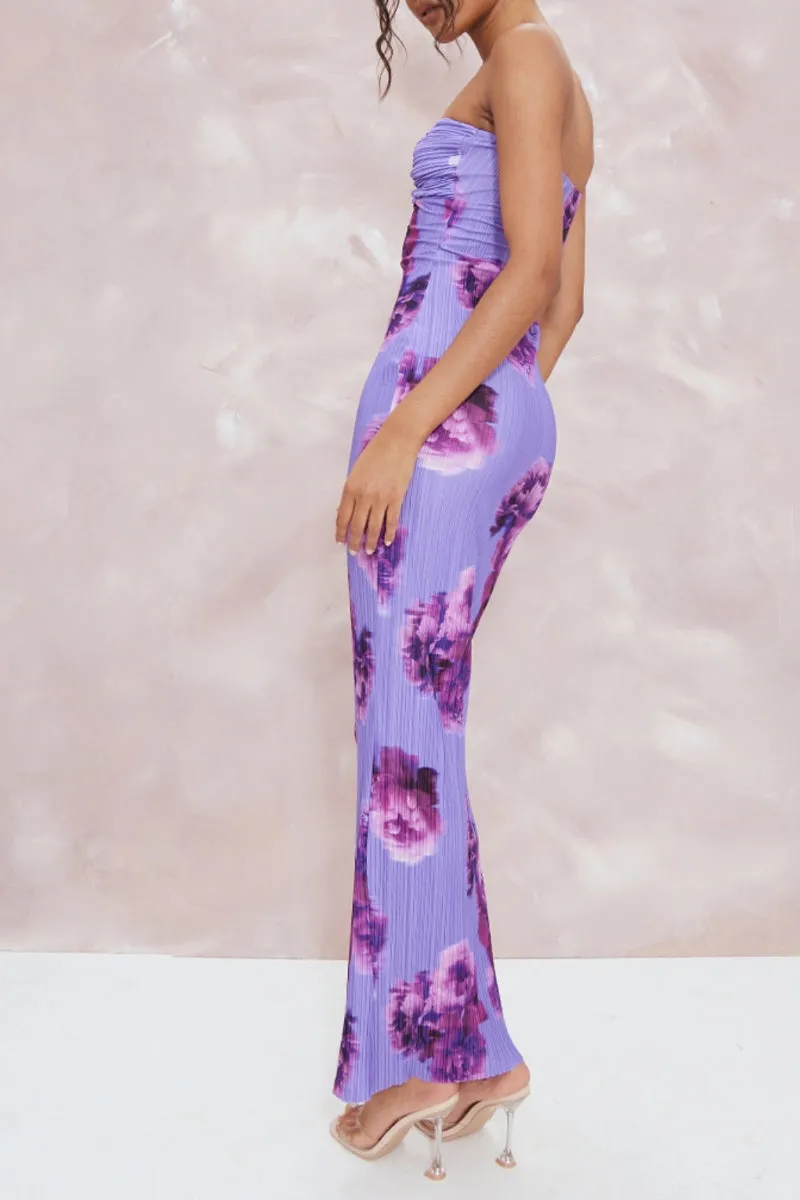 HBQ1244 Floral Bust Knot Maxi Dress