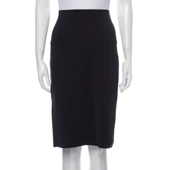 Helmut Lang New Scuba pencil Skirt knee length high waisted solid black