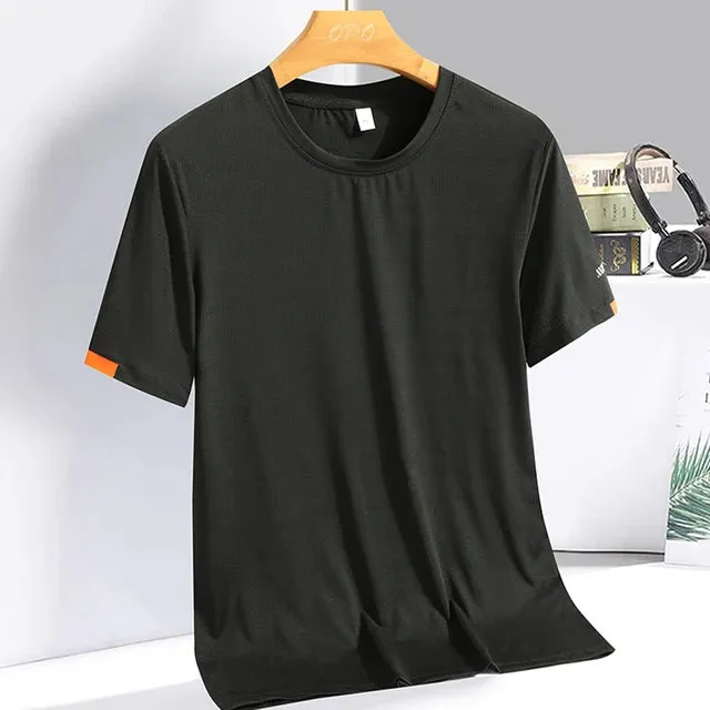 Herren Sommer Ice Silk T-Shirt Sweatshirt