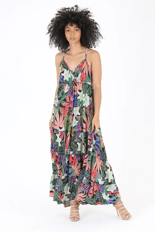 HIBISCUS PRINTED MAXI DRESS