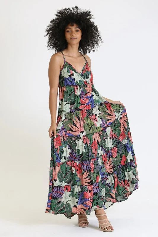 HIBISCUS PRINTED MAXI DRESS
