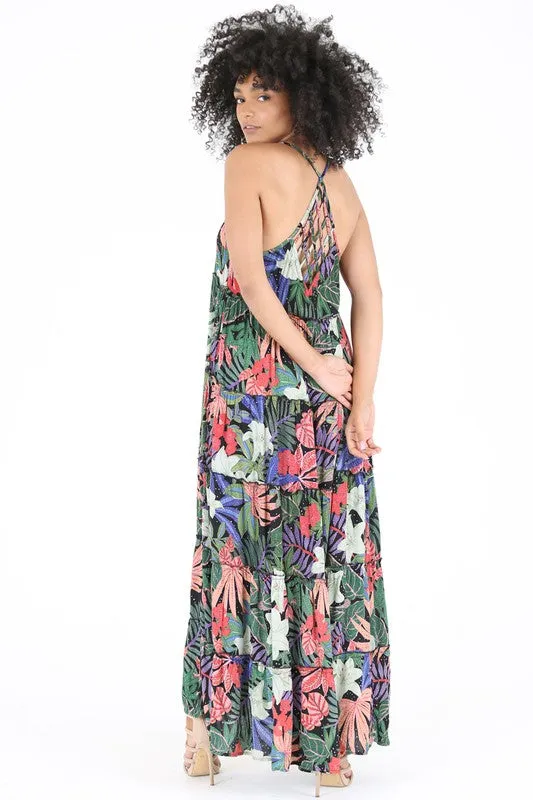 HIBISCUS PRINTED MAXI DRESS
