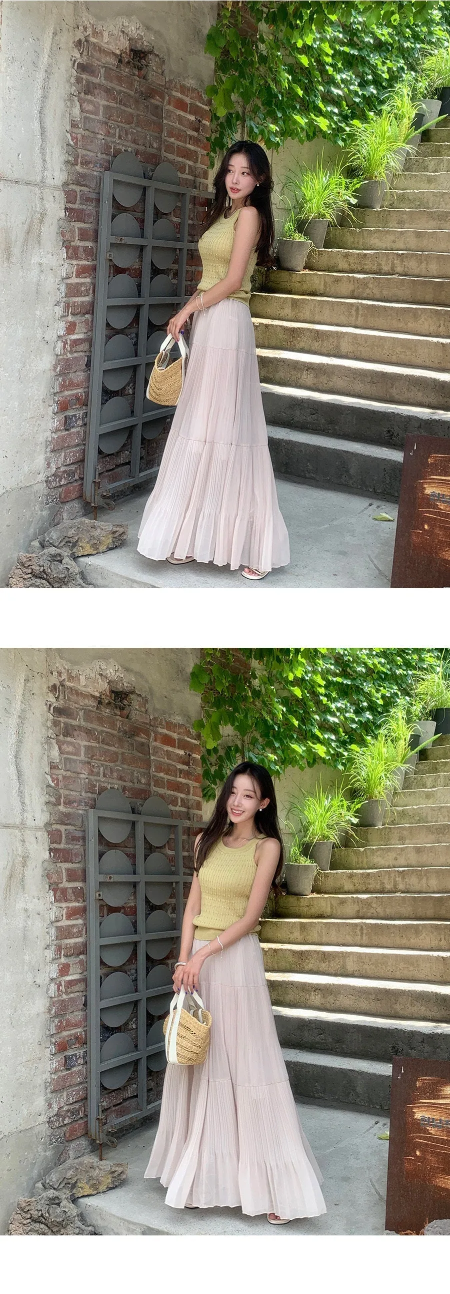 High Waist Pleated Umbrella Skirt