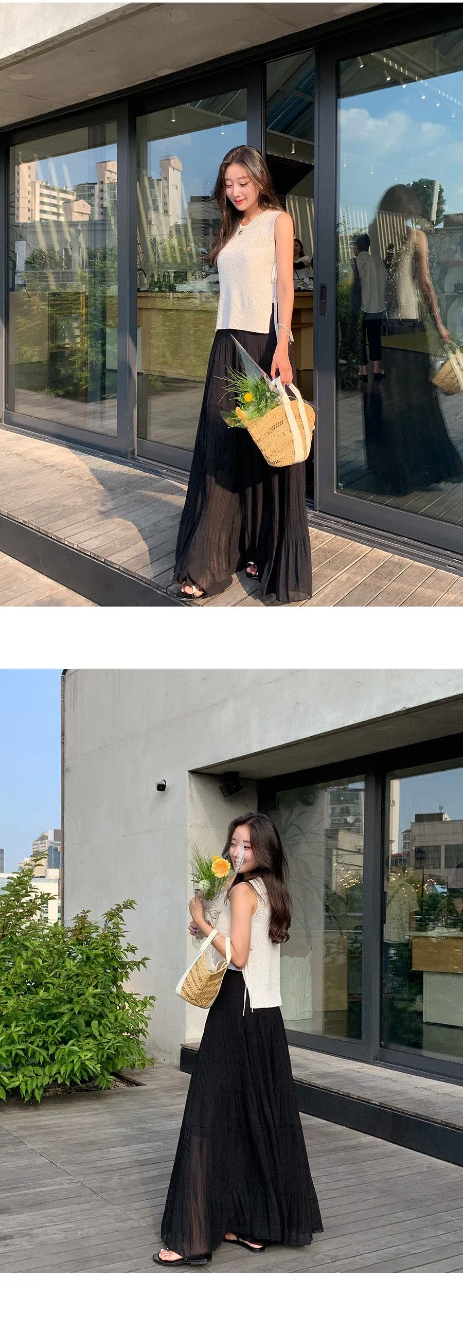 High Waist Pleated Umbrella Skirt