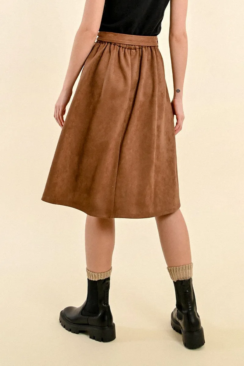 HIGH-WAISTED BUTTONED SKIRT
