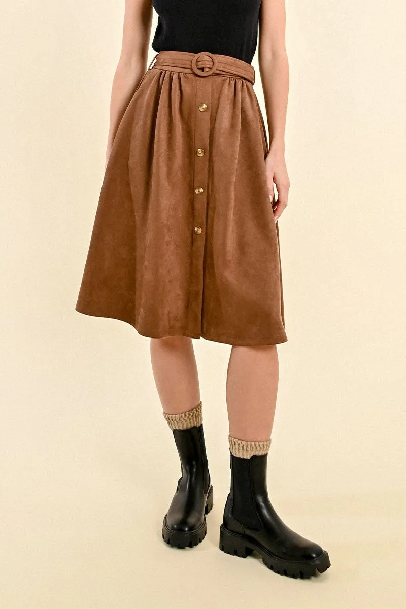 HIGH-WAISTED BUTTONED SKIRT
