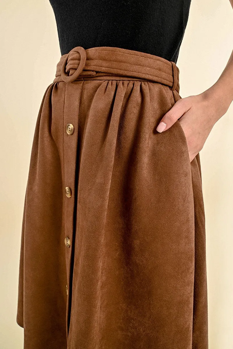 HIGH-WAISTED BUTTONED SKIRT