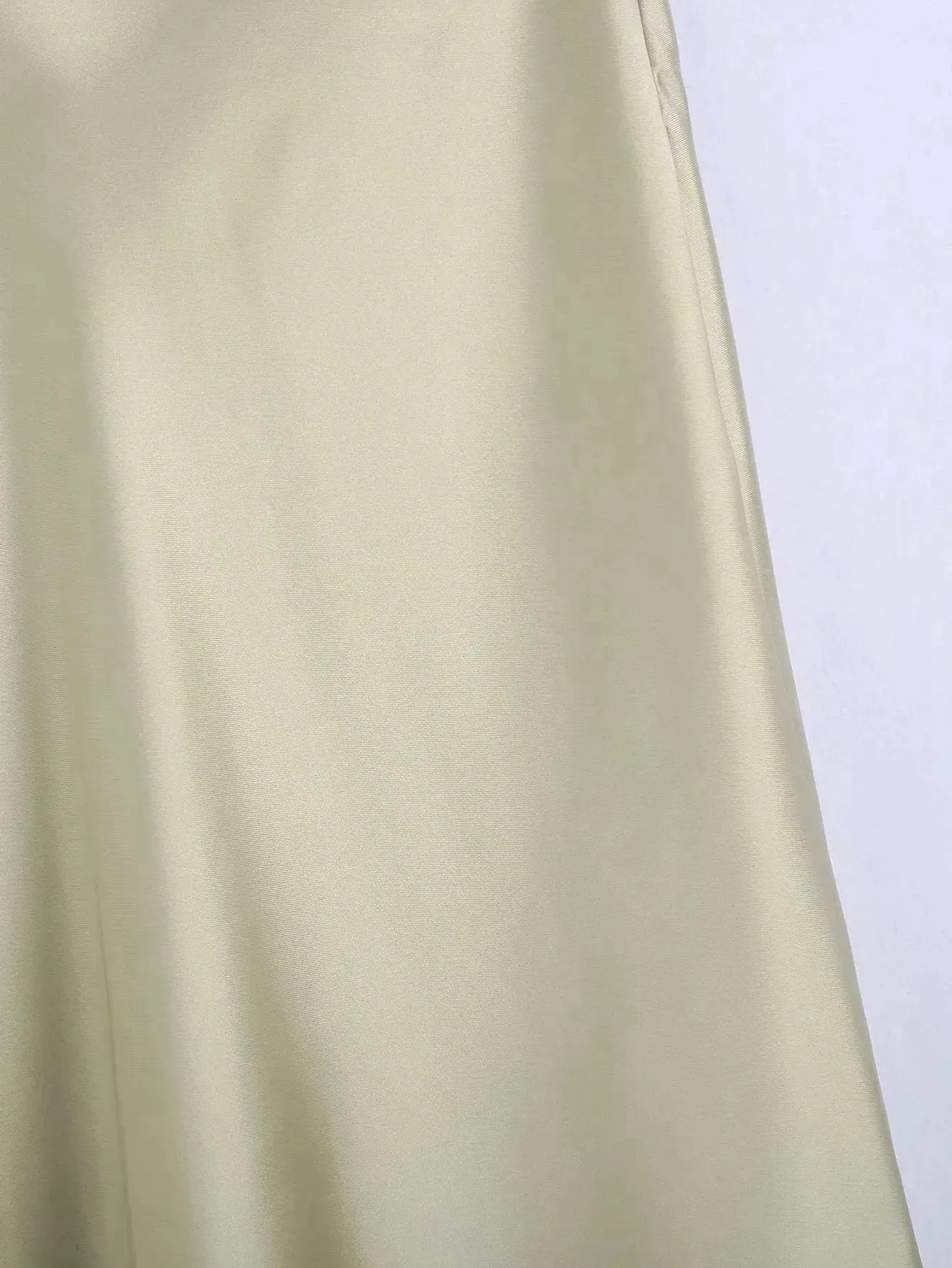 High Waisted Midi Silk Satin Skirt
