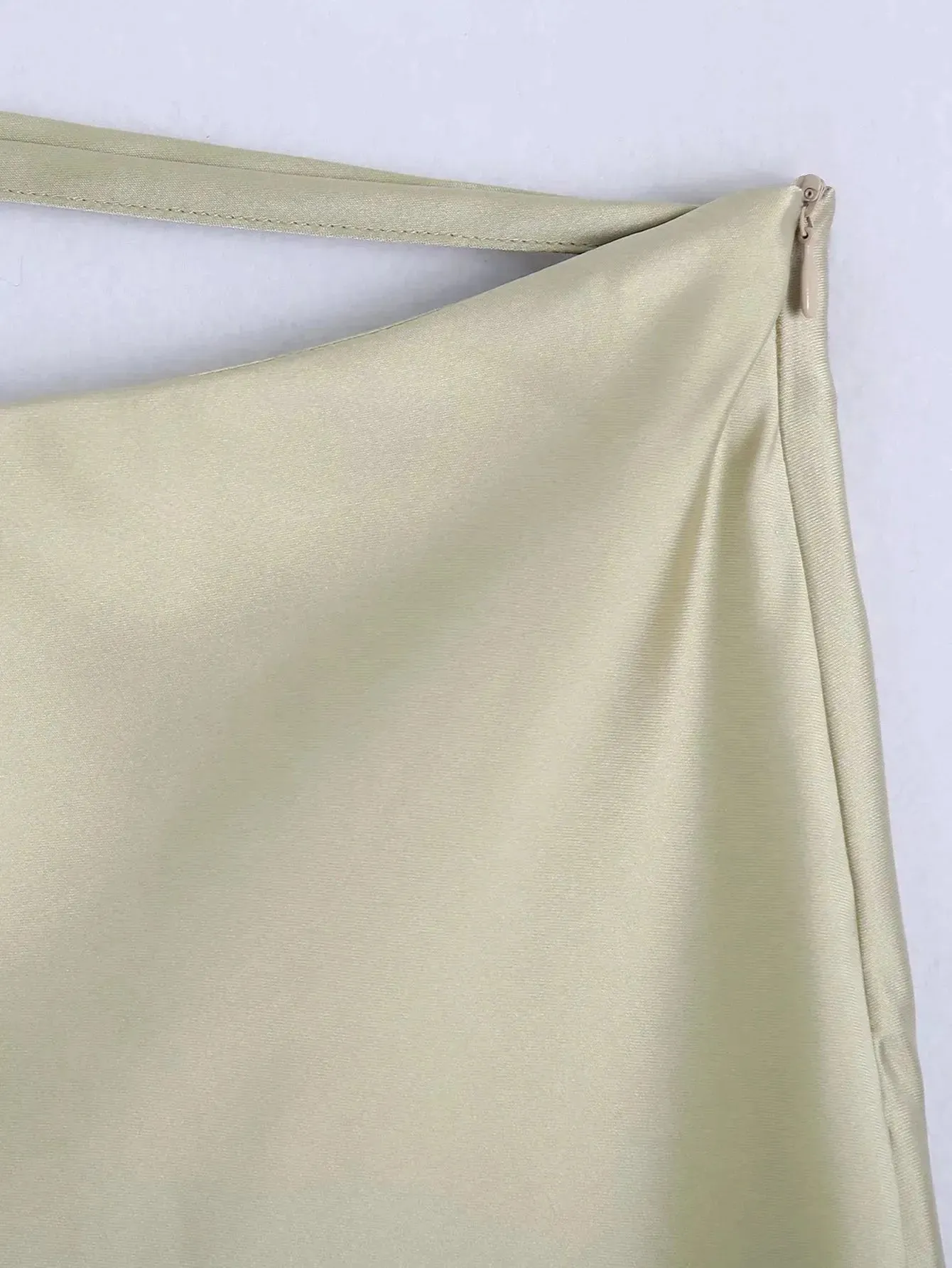 High Waisted Midi Silk Satin Skirt